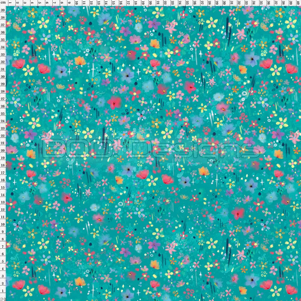 Spandex Bunny Ditsy Floral Mint