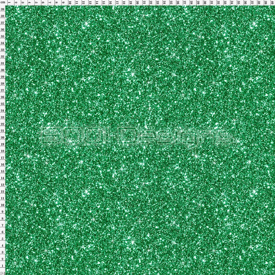 Spandex Printed Glitter Emerald Green