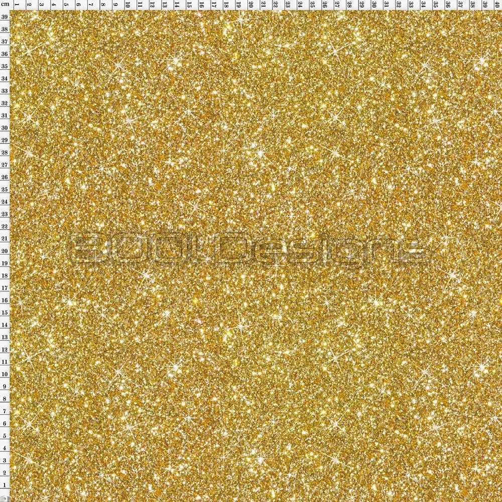 Spandex Printed Glitter Gold