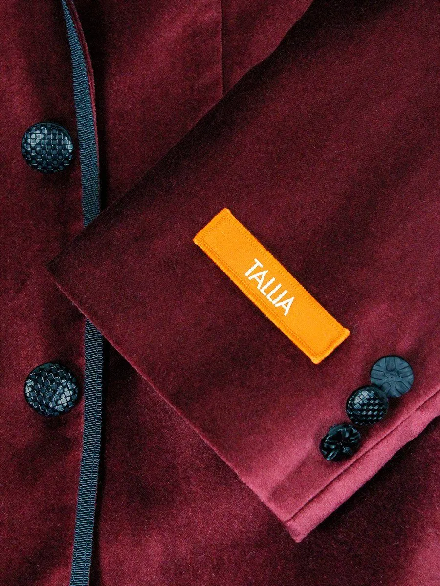 Tallia 22889 Boy's Sport Coat - Velvet - Red