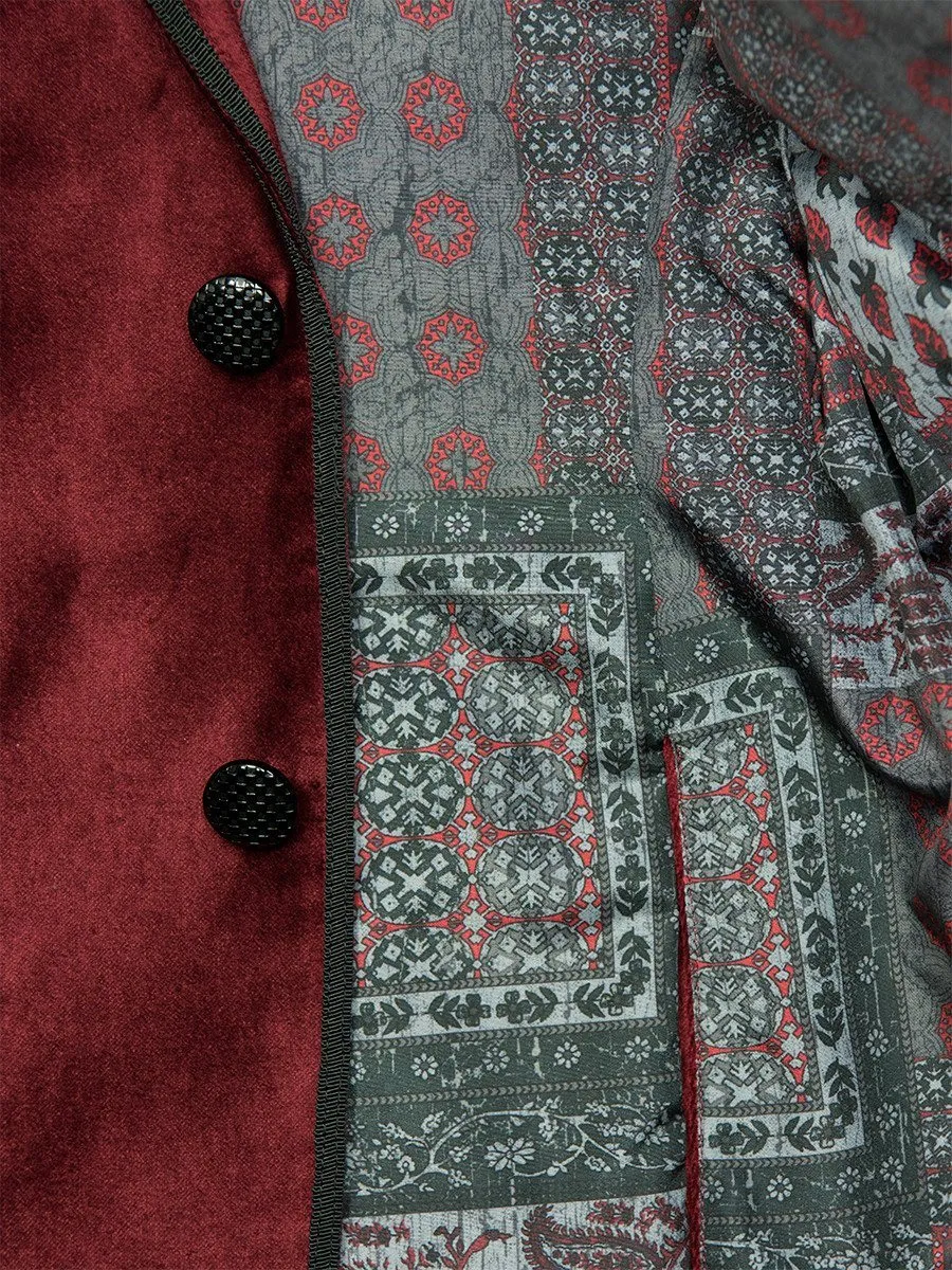 Tallia 22889 Boy's Sport Coat - Velvet - Red