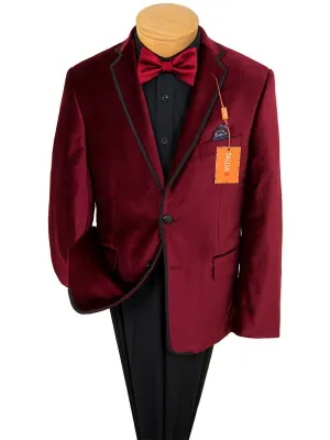 Tallia 22889 Boy's Sport Coat - Velvet - Red