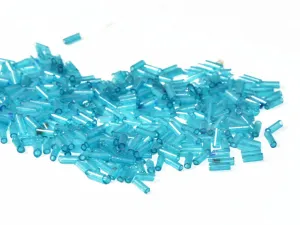 Turquoise Transparent Pipe / Bugle Glass Seed Beads (4.5 mm)
