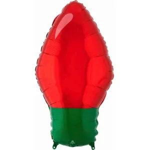 Vibrant Red Christmas Light Bulb XL Junior Shape Foil Balloon (5/Pk)