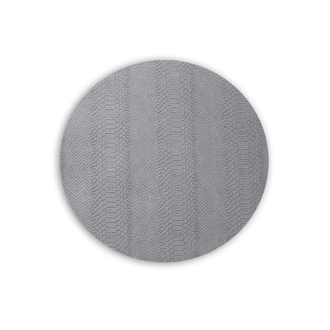 VIDA Croc Reversible 15.5" Round Placemats Set of 4 (Blue and Gray)