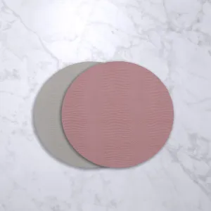 VIDA Snakeskin Reversible 15.5" Round Placemats Set of 4 (Gray and Pink)