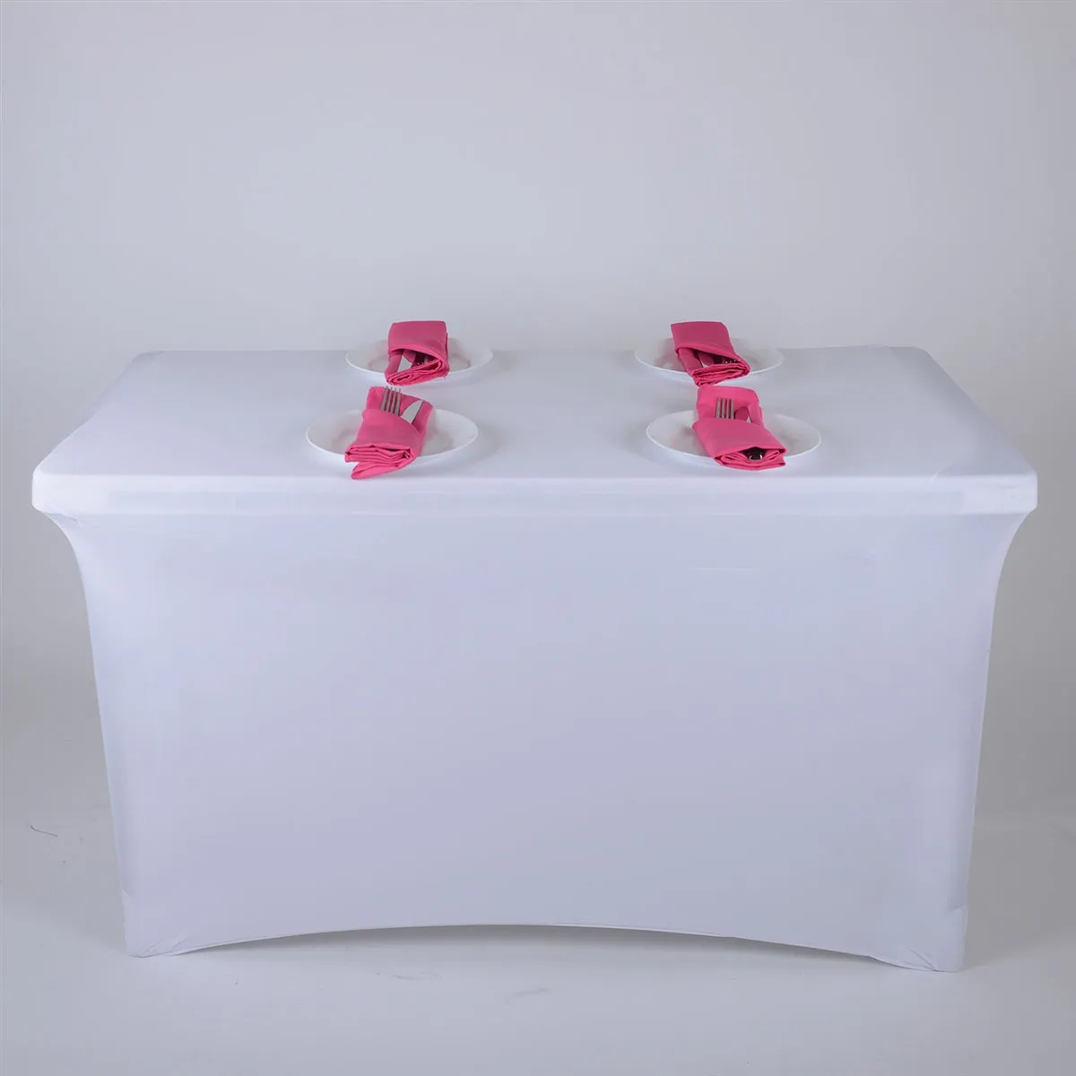 White - 8 Ft Spandex Rectangular Table Cover