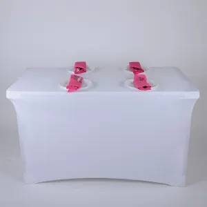White - 8 Ft Spandex Rectangular Table Cover