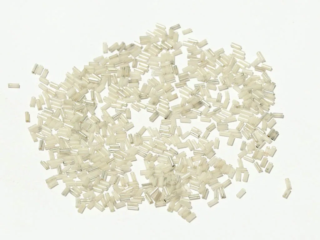 White Silverline Pipe / Bugle Glass Seed Beads- 4.5 mm (Wholesale)
